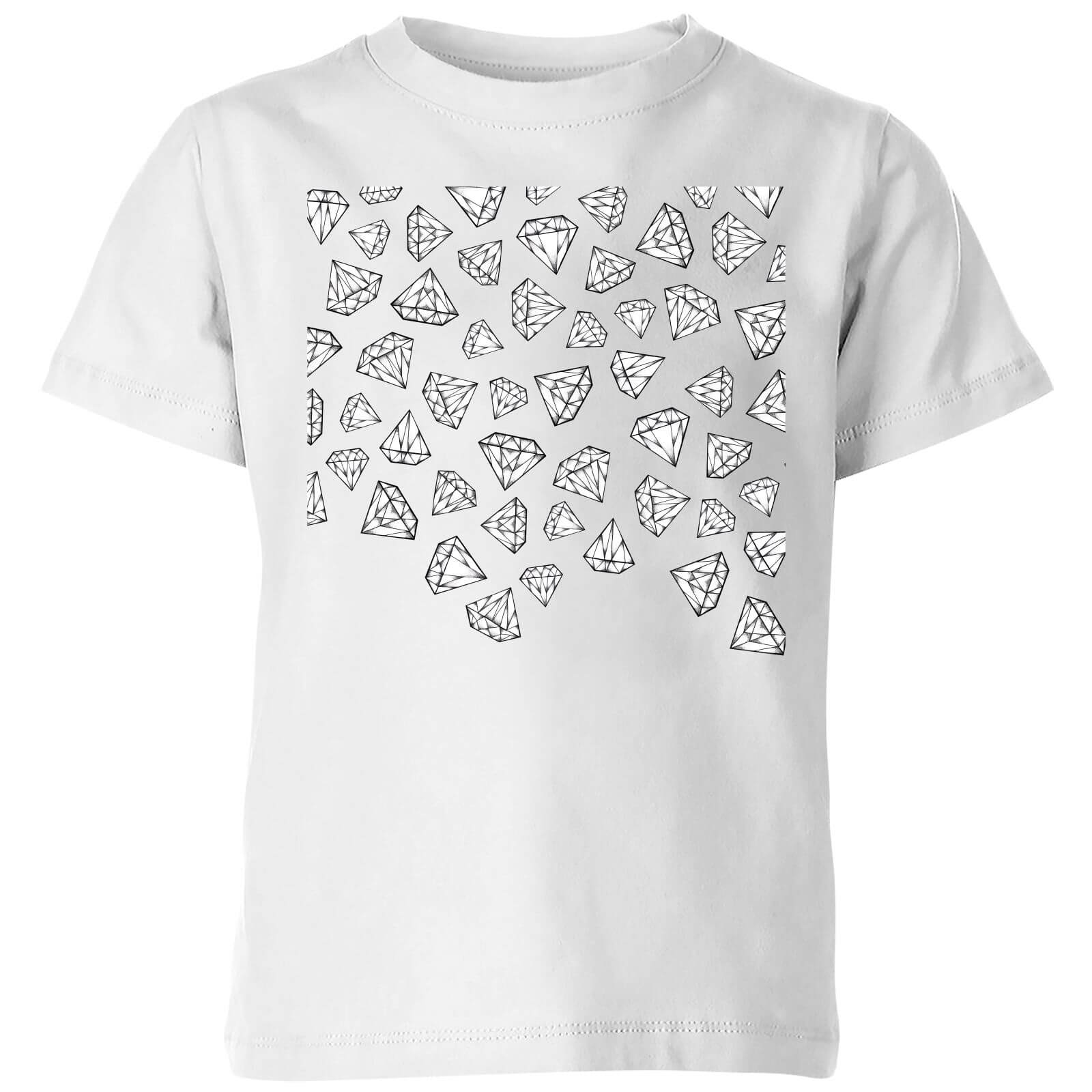 Barlena Diamond Shower Kids' T-Shirt - White - 7-8 Years - White