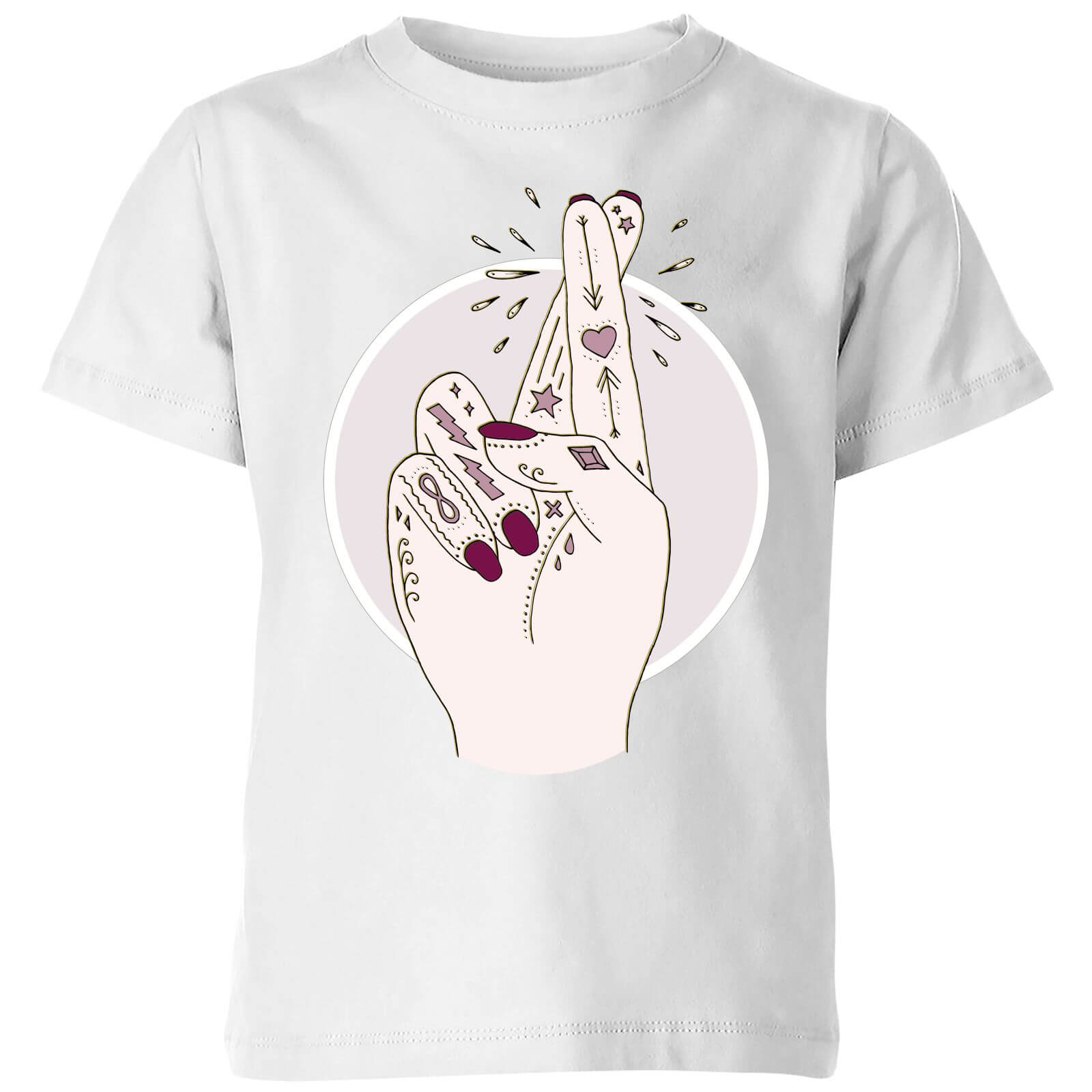 Barlena Fingers Crossed Kids' T-Shirt - White - 3-4 Years - White