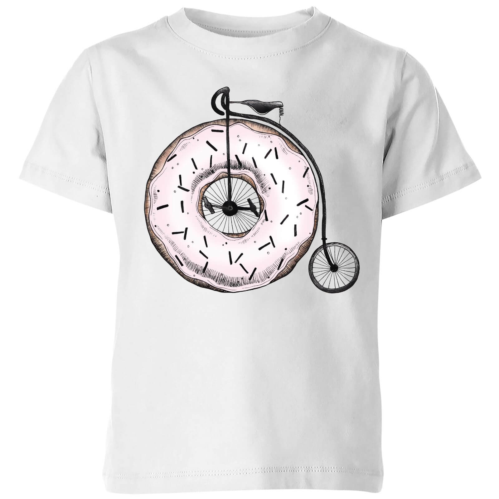 Barlena Donut Ride My Bicycle Kids' T-Shirt - White - 9-10 Years - White