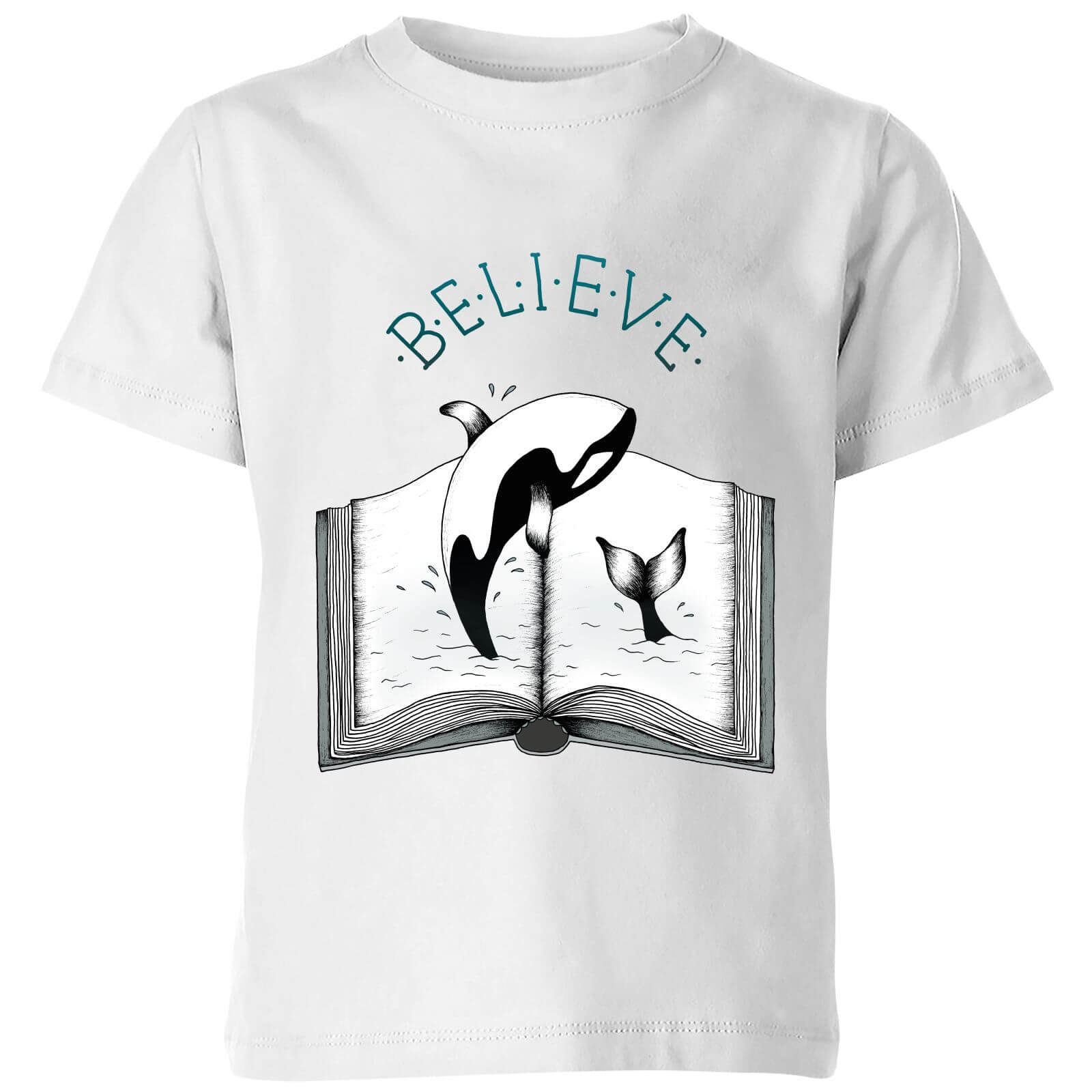 Barlena Believe Kids' T-Shirt - White - 9-10 Years - White