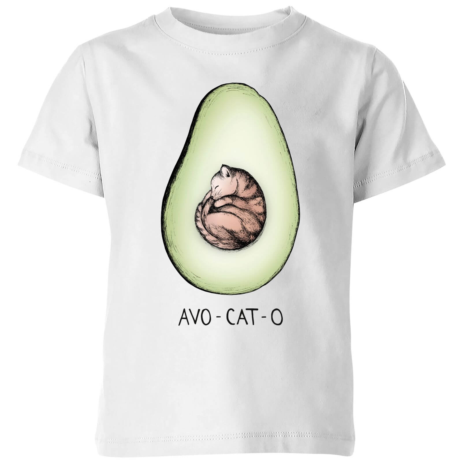Barlena Avo-Cat-O Kids' T-Shirt - White - 3-4 Years - White