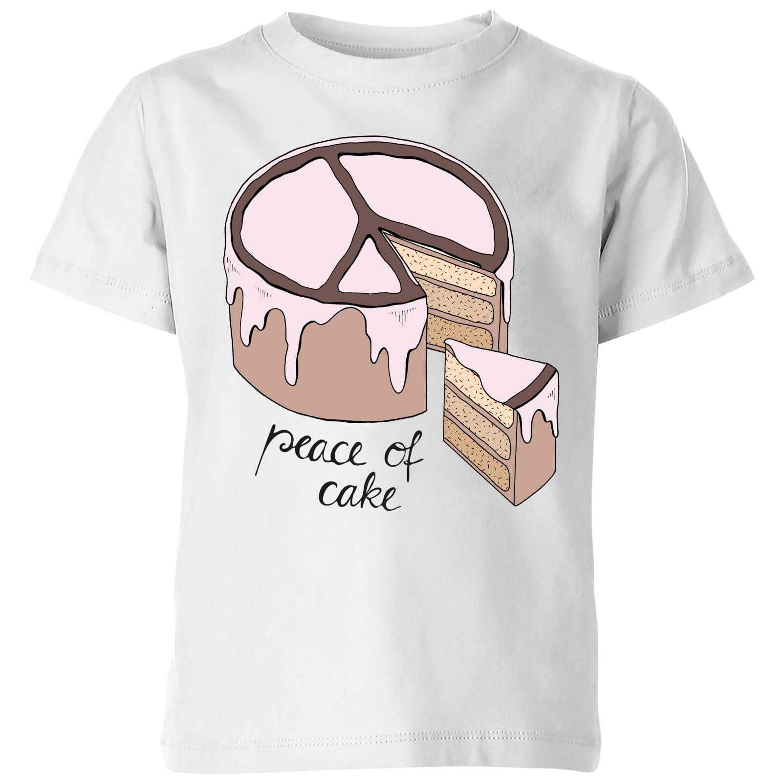 Barlena Peace Of Cake Kids' T-Shirt - White - 5-6 Years - White