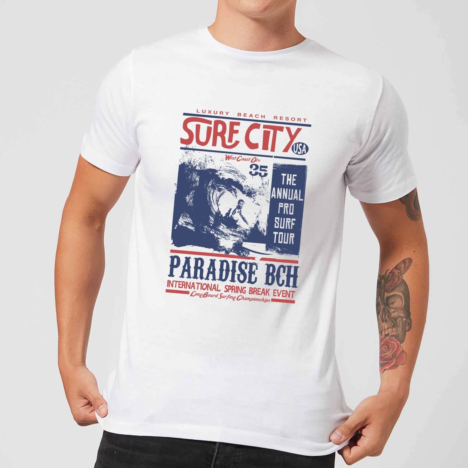 

Paradise Beach Men's T-Shirt - White - XS - Blanc