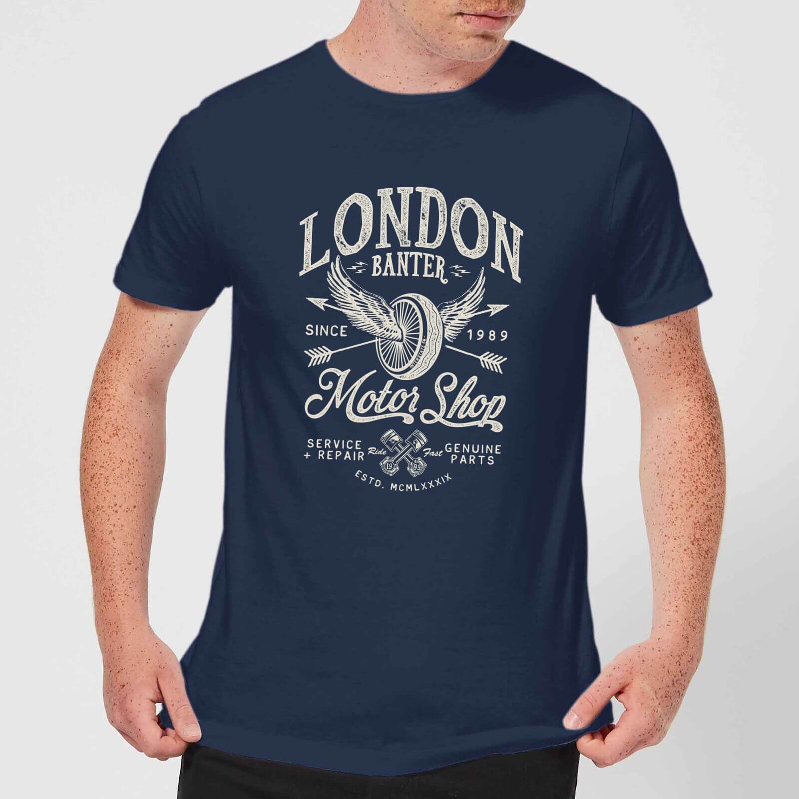 

LDN Motor Shop Men's T-Shirt - Navy - XS - Navy