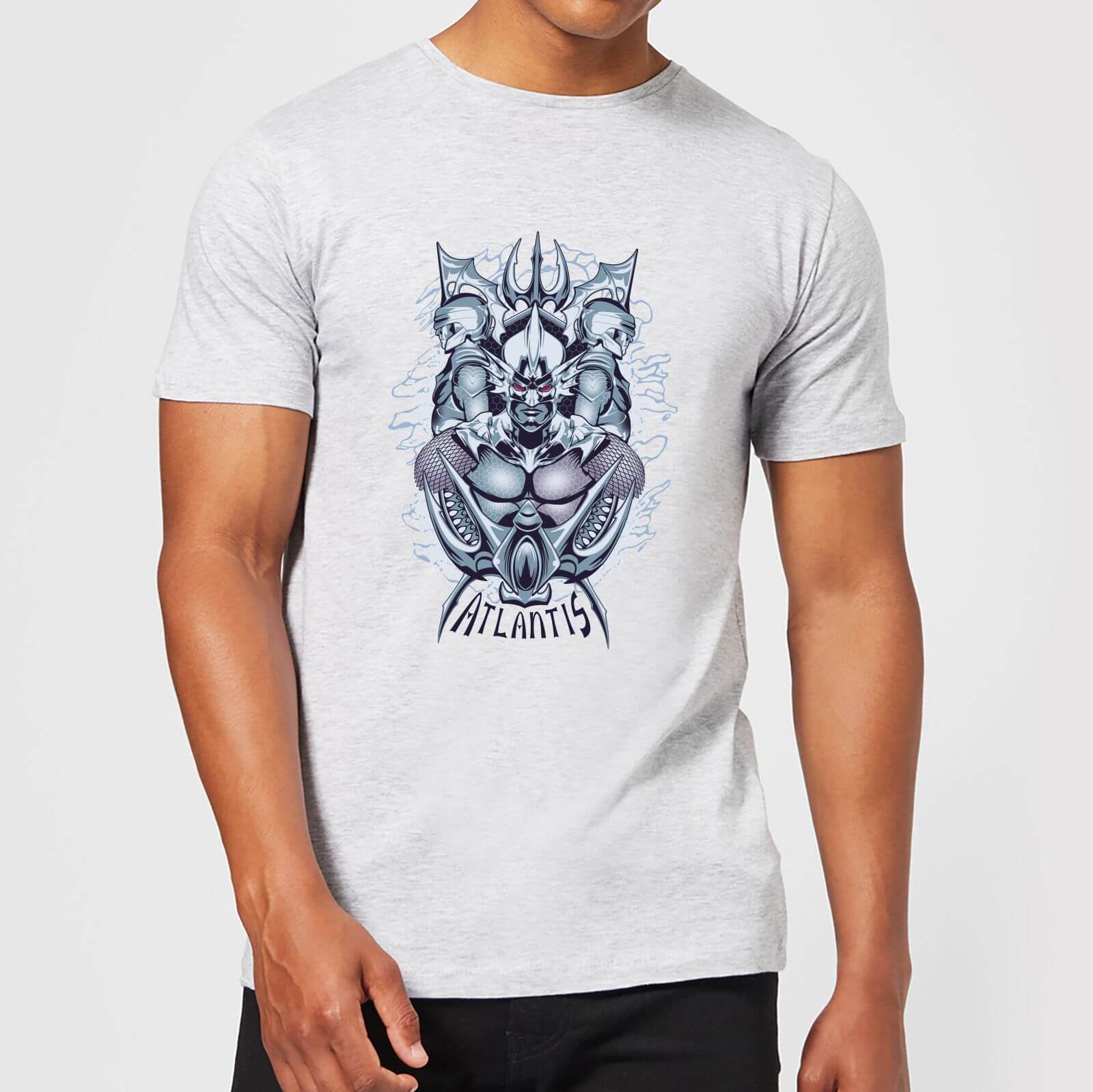 aquaman atlantis seven kingdoms men's t-shirt - grey - 5xl - grigio