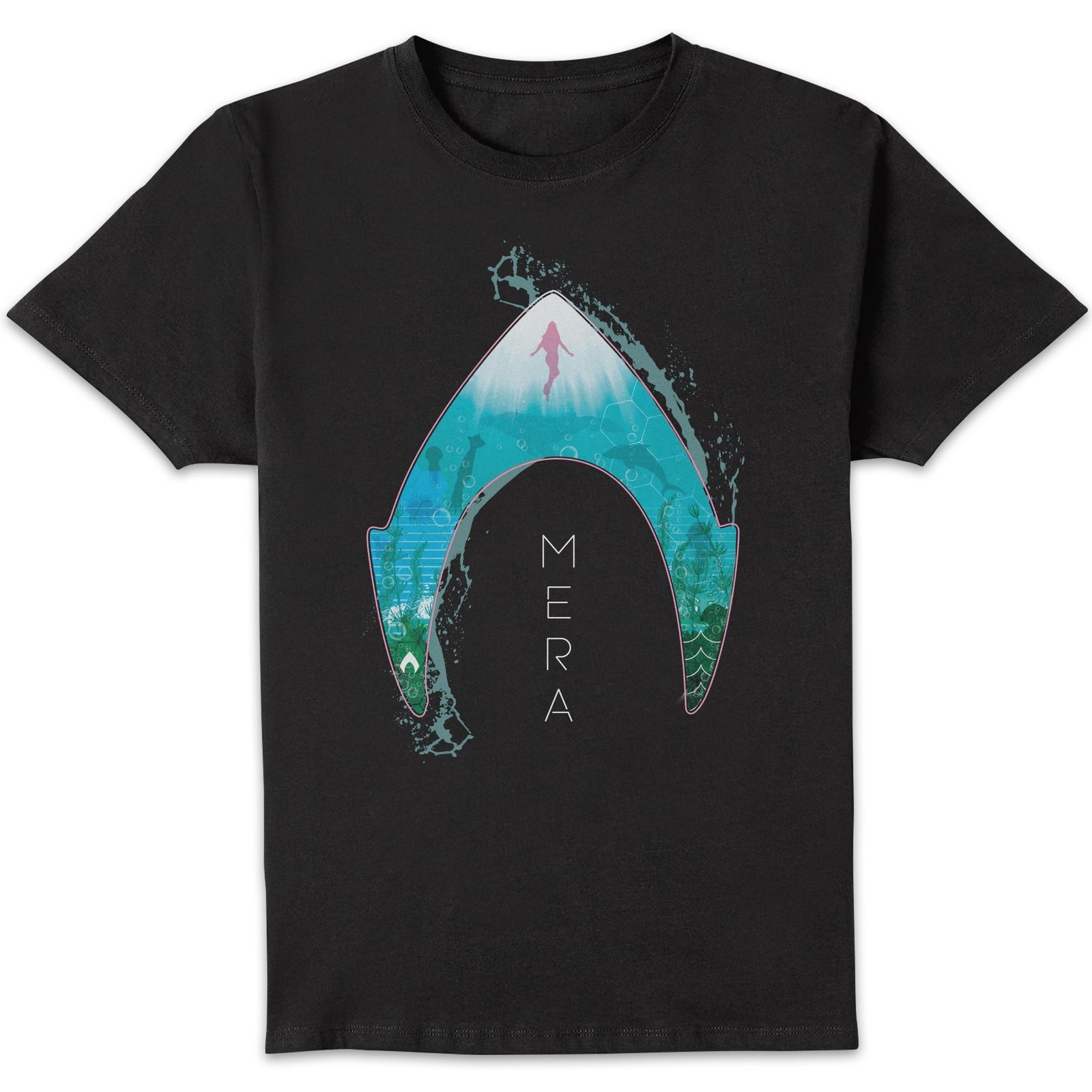 Aquaman Mera Logo Men's T-Shirt - Black - 4XL