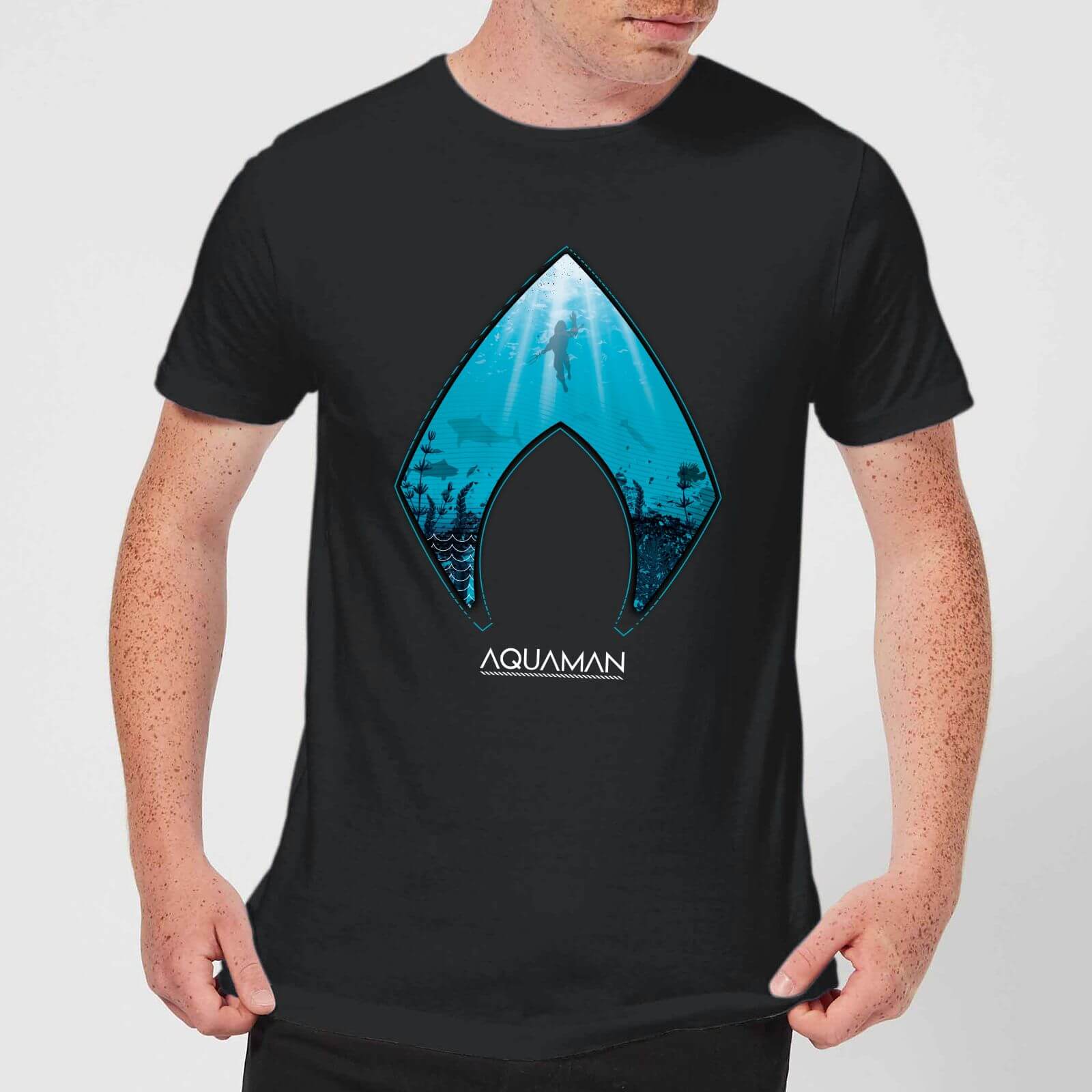 Image of Aquaman Deep Herren T-Shirt - Schwarz - L