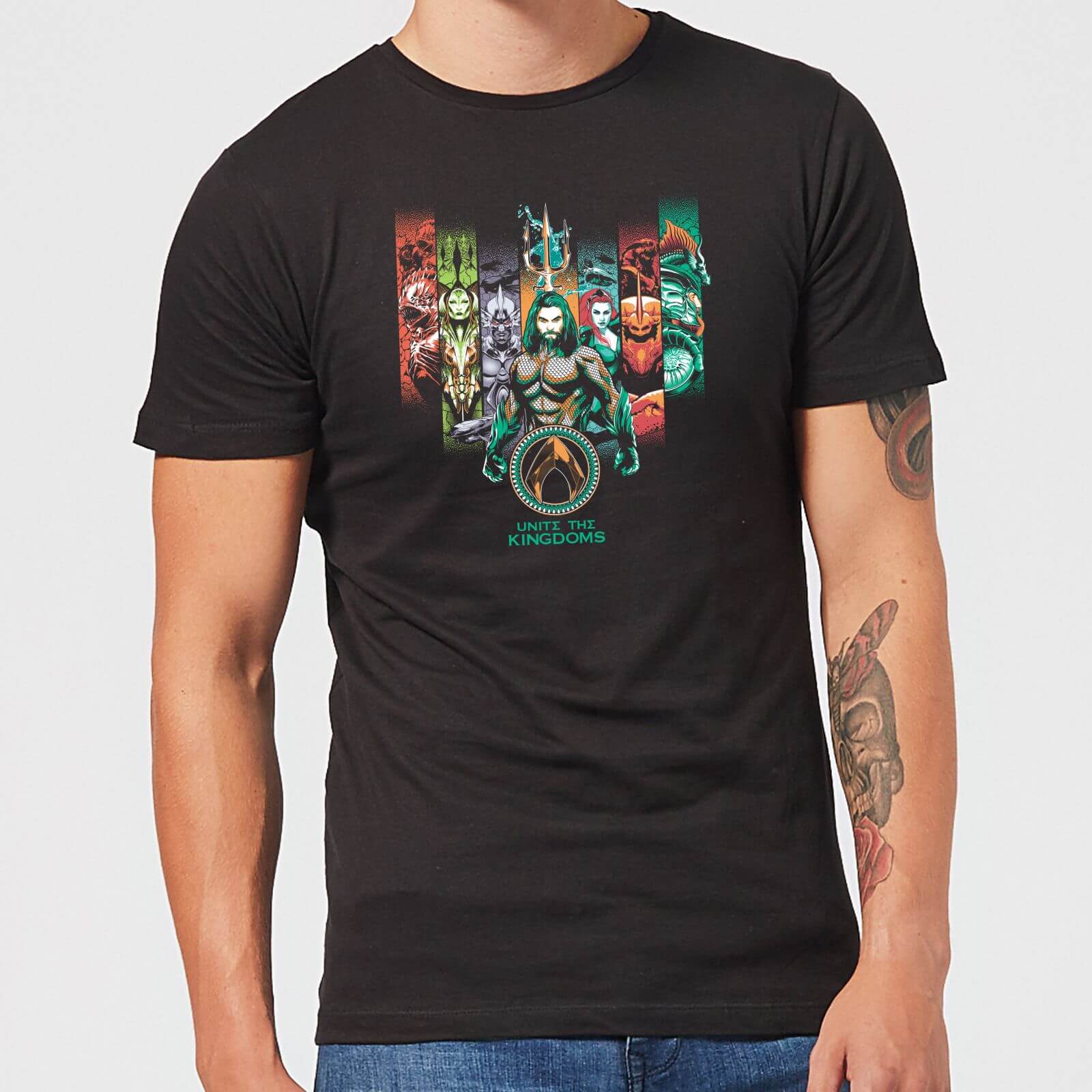 aquaman unite the kingdoms men's t-shirt - black - xxl - nero