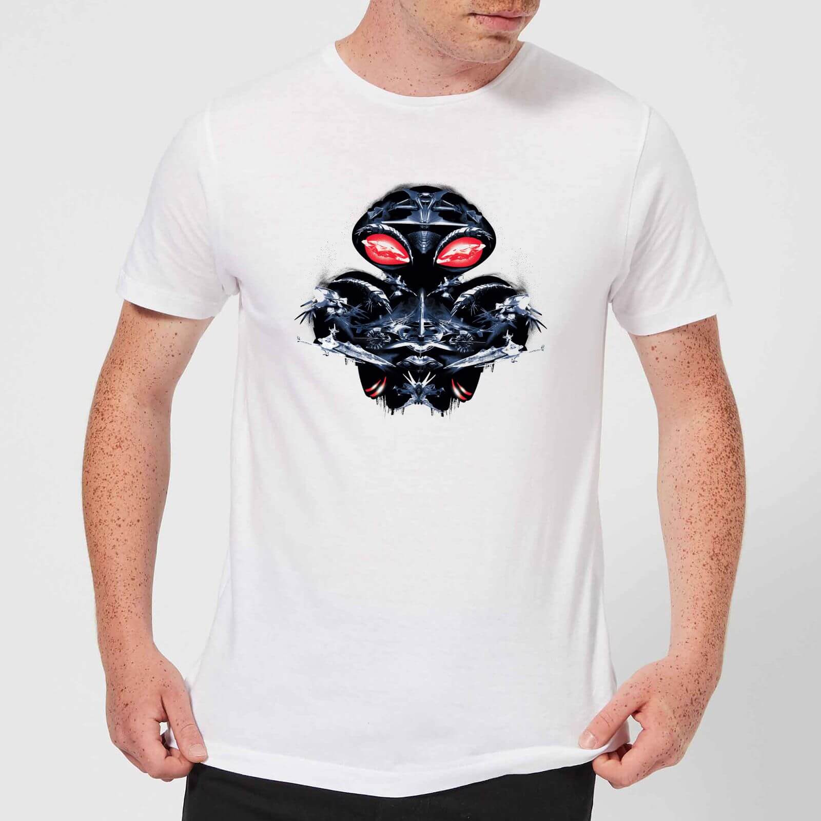 aquaman black manta sea at war men's t-shirt - white - s - bianco