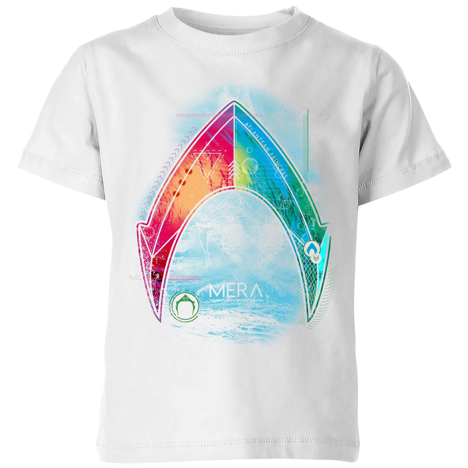 Image of Aquaman Mera Beach Symbol Kinder T-Shirt - Weiß - 3-4 Jahre - Weiß