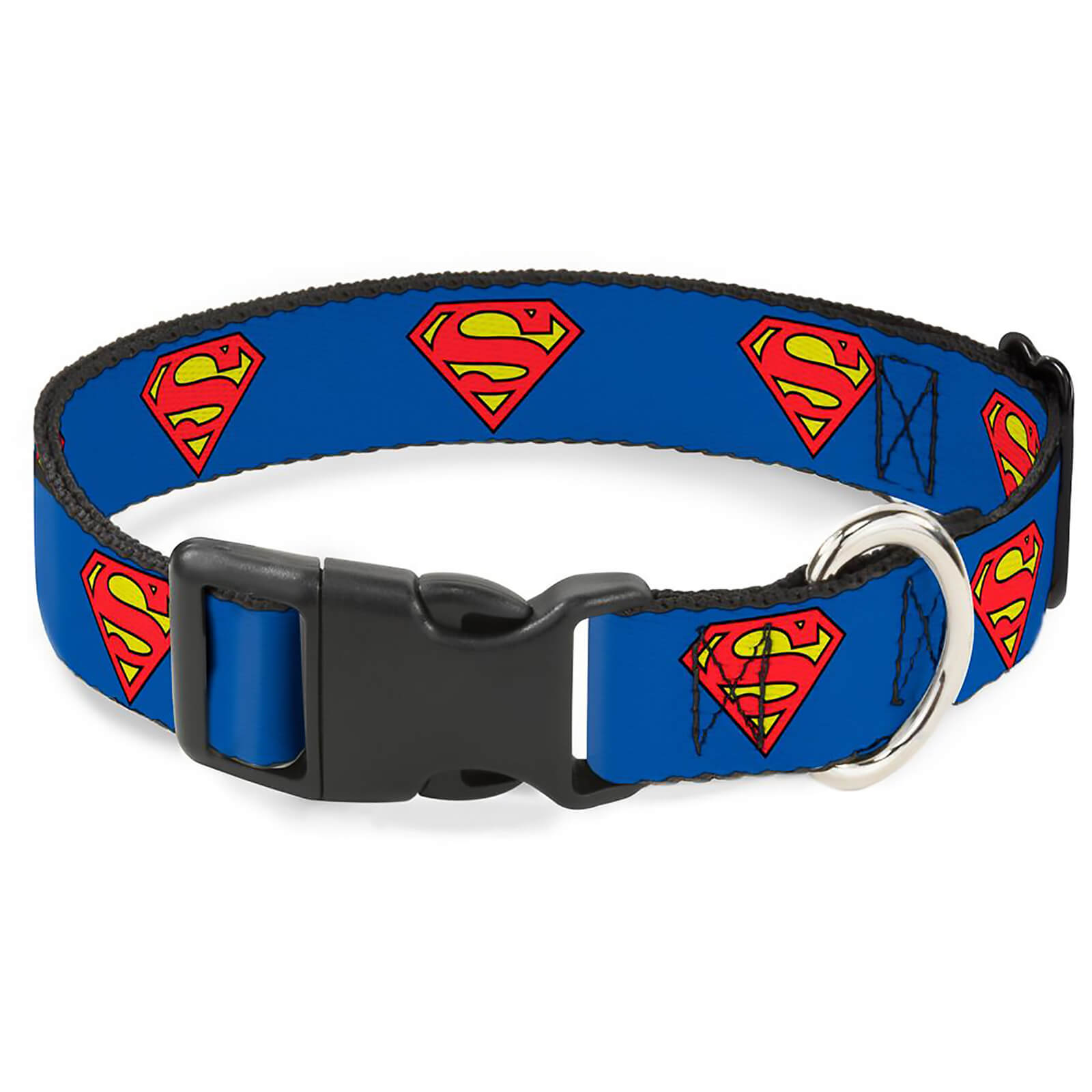 Buckle-Down DC Comics Superman Shield Plastic Clip Dog Collar - Blue (Various Sizes) - S/6-9 Inches