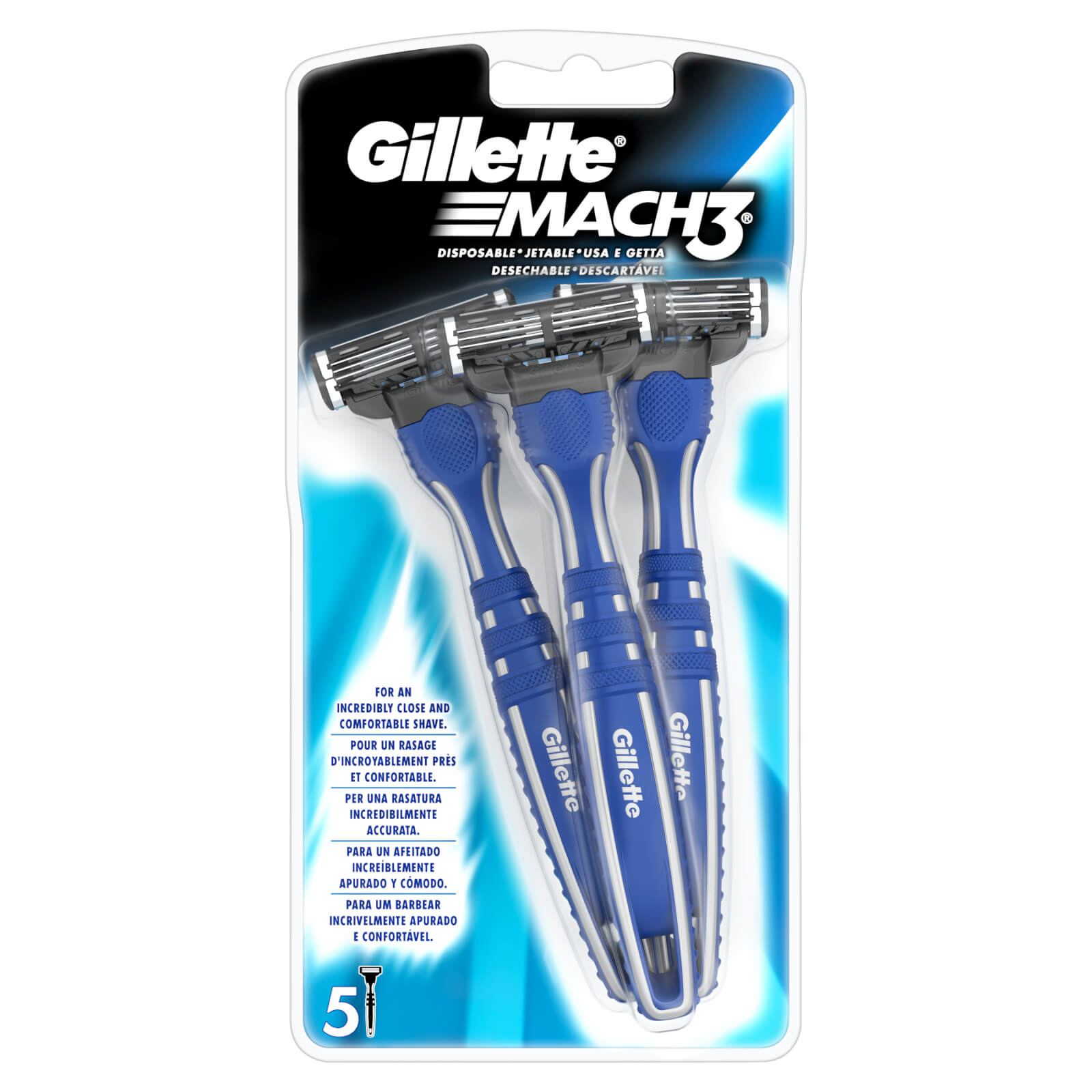 Gillette Mach3 Disposable Razors - 5 Pack - 1 Month