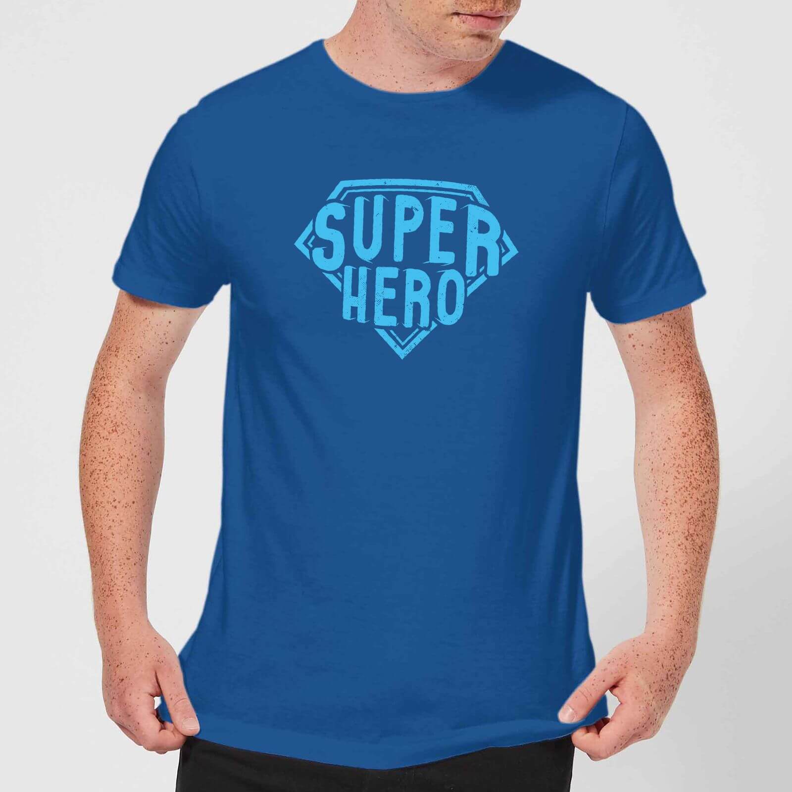 Super Hero Men's T-Shirt - Royal Blue - S - royal blue