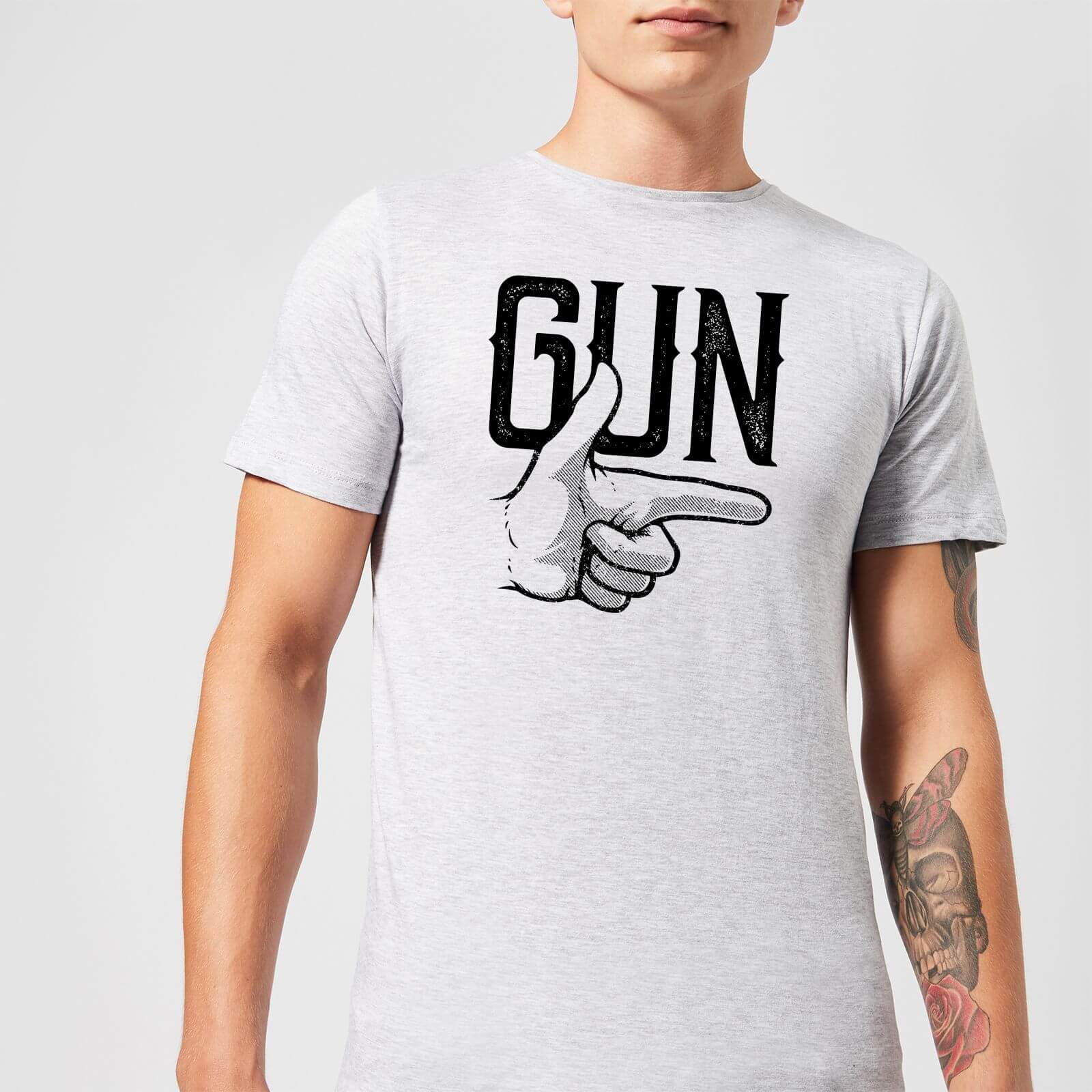 Gun Men's T-Shirt - Grey - 5XL - Grey