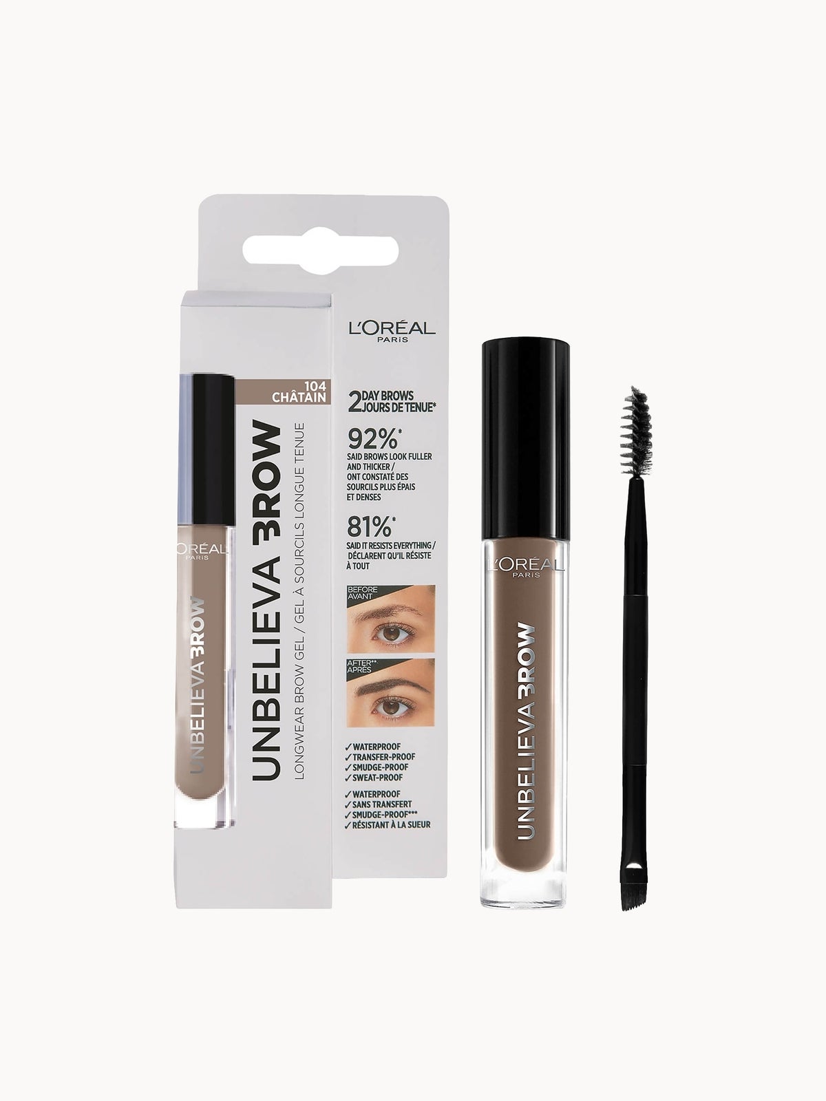 L'Oréal Paris Unbelievabrow Long-Lasting Brow Gel 3.4ml (Various Shades) - 6.32 Auburn
