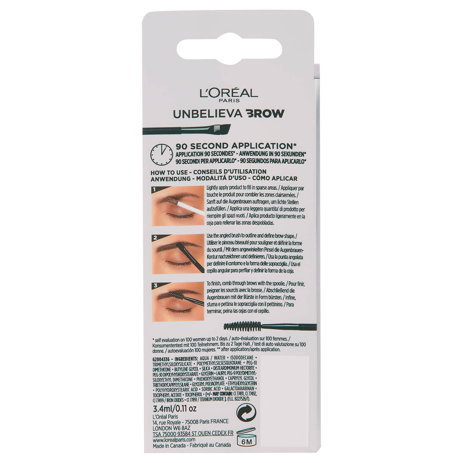 Thumbnail - L'Oréal Paris Unbelievabrow Langanhaltendes Augenbrauengel 3,4 ml (Verschiedene Farbtöne) - 5.0 Light Brunette