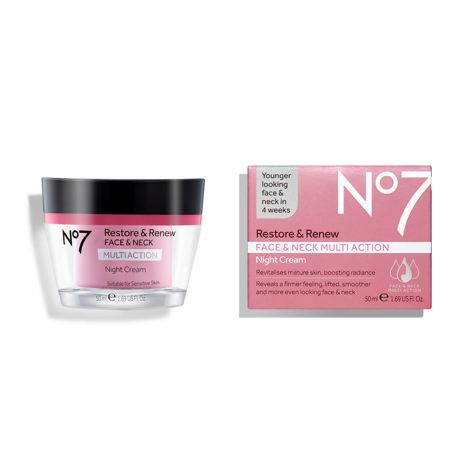 No7 Restore & Renew Multi Action Face & Neck Night Cream 50ml | No7 US