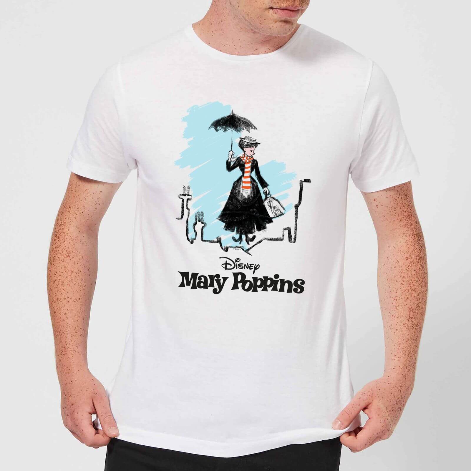 Mary Poppins Rooftop Landing Men's T-Shirt - White - S