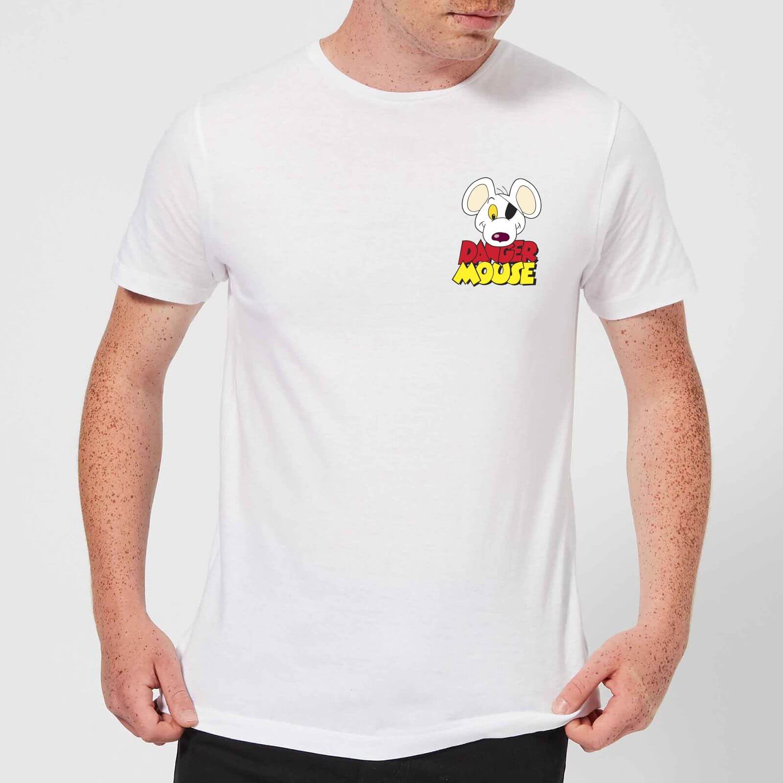 Danger Mouse Pocket Logo Herren T-Shirt - Weiß - M - Weiß