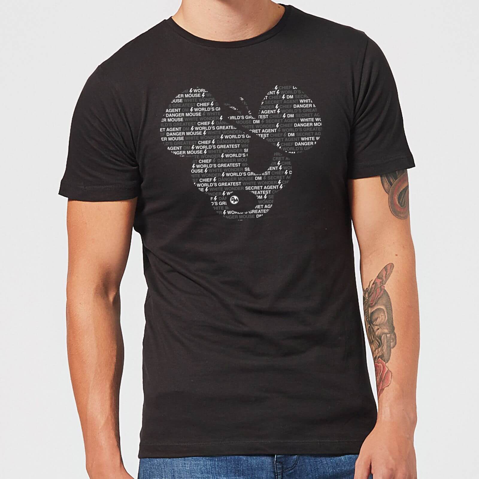 Danger Mouse Word Face Herren T-Shirt - Schwarz - L - Schwarz