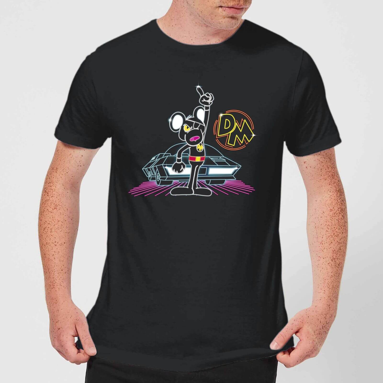 Danger Mouse 80's Neon Herren T-Shirt - Schwarz - L - Schwarz