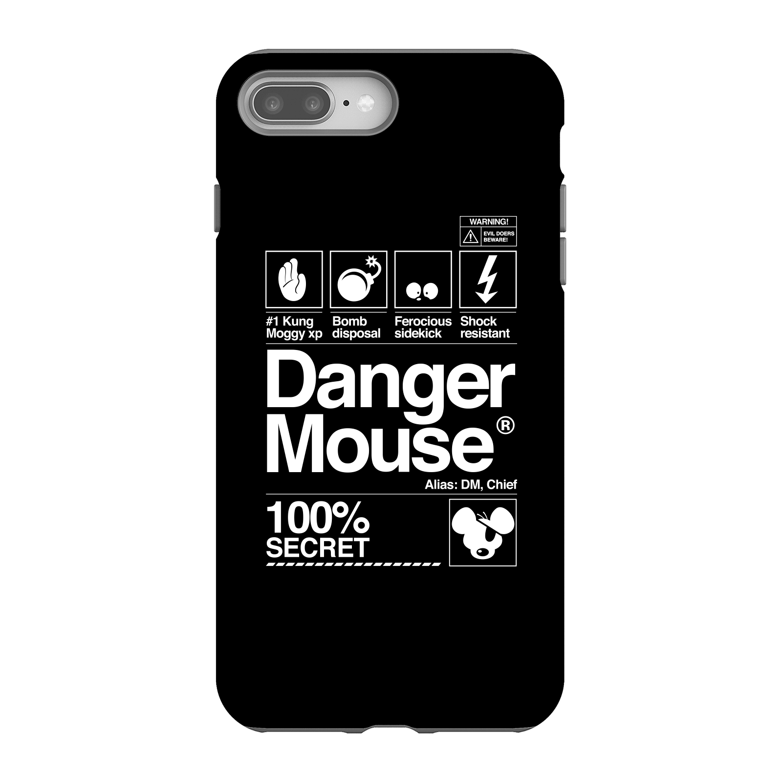 Danger Mouse 100% Secret Phone Case for iPhone and Android - iPhone 8 Plus - Tough Case - Matte