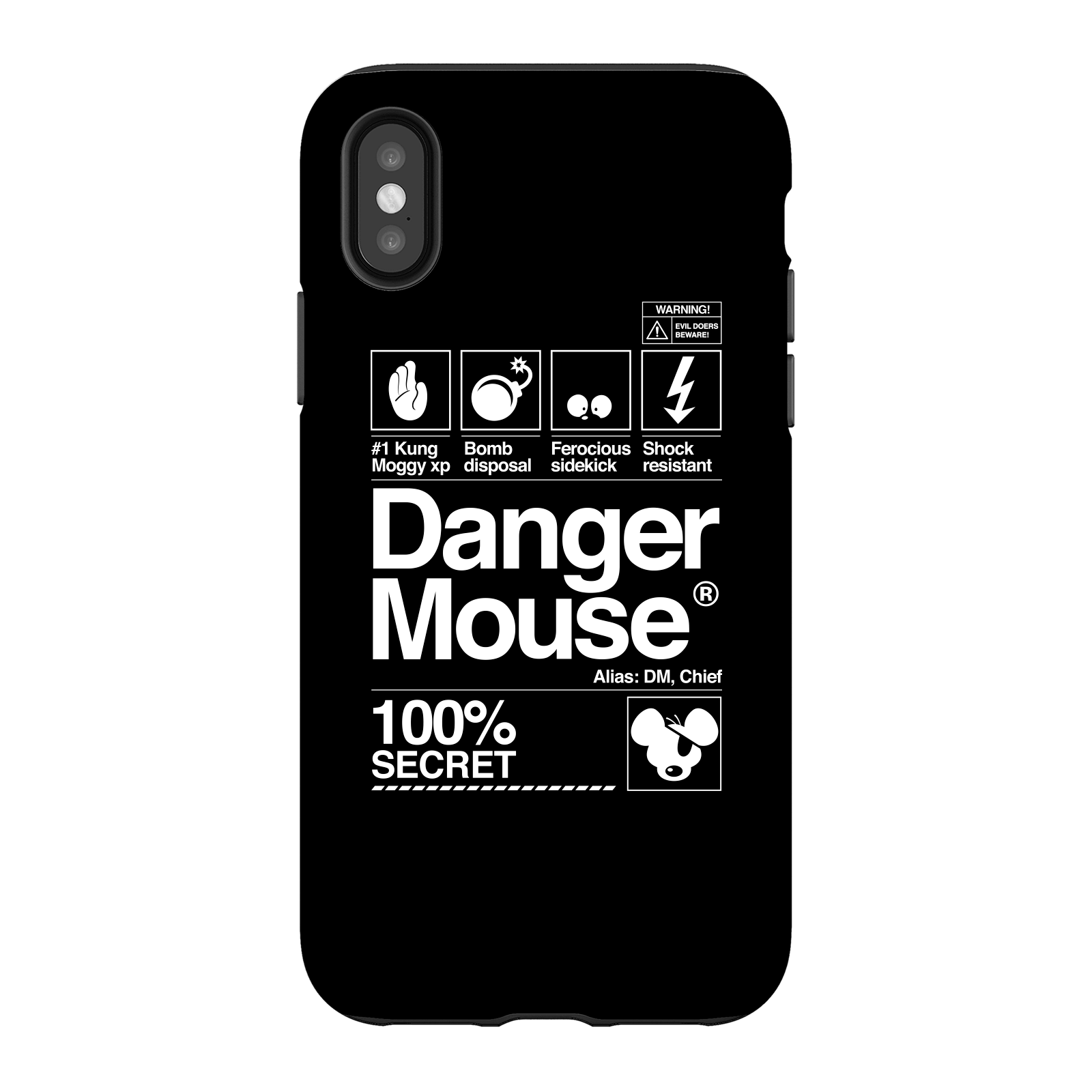 Danger Mouse 100% Secret Phone Case for iPhone and Android - iPhone X - Tough Case - Matte