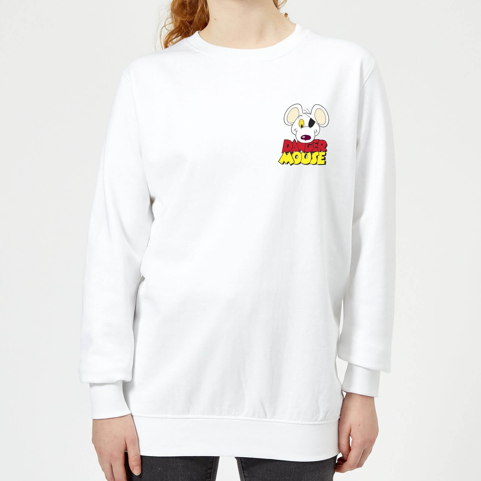 Danger Mouse Pocket Logo Damen Sweatshirt - Weiß - M - Weiß