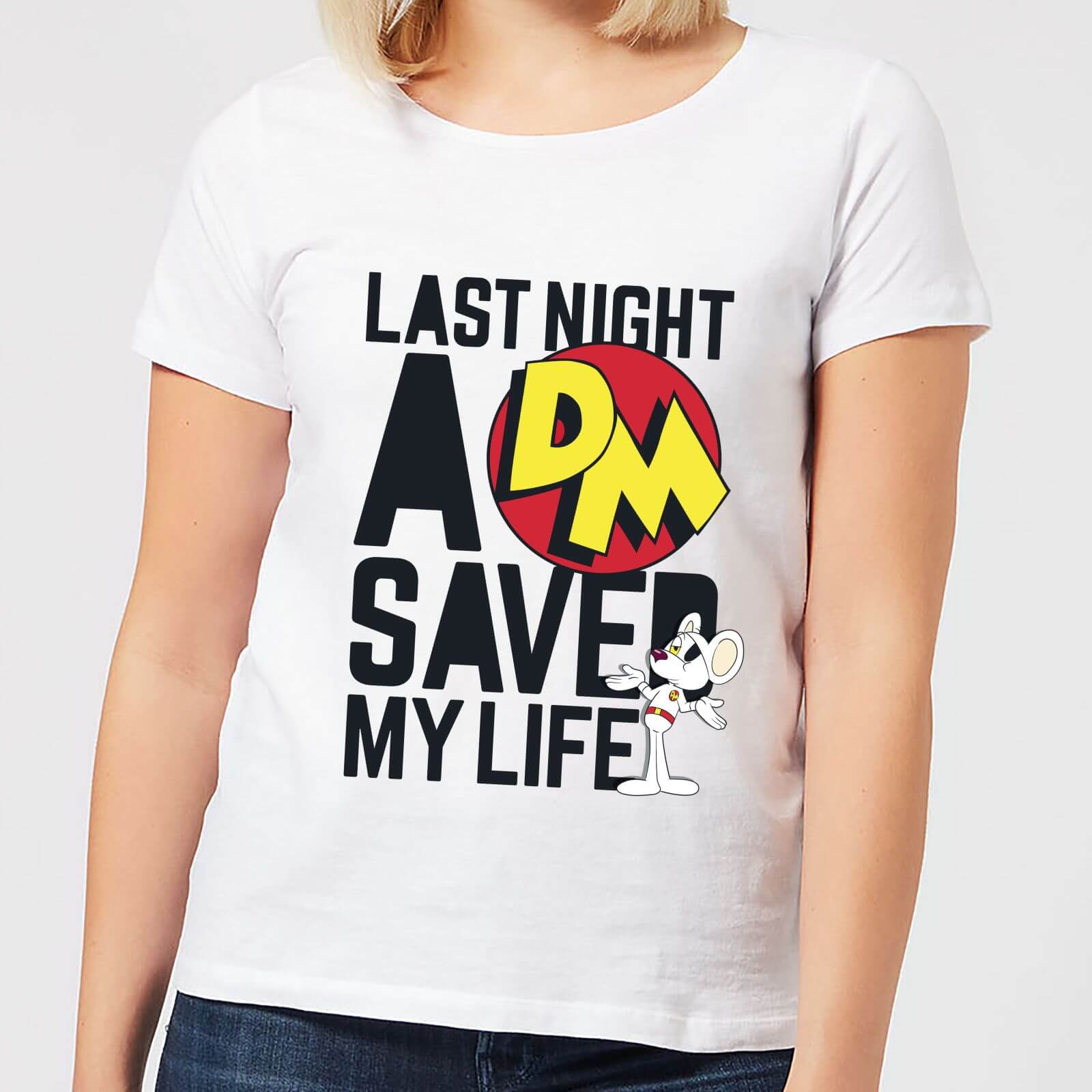 Danger Mouse Last Night A DM Saved My Life Damen T-Shirt - Weiß - M - Weiß