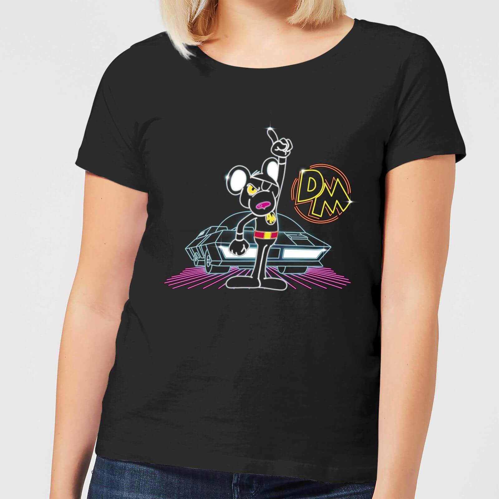 Danger Mouse 80's Neon Damen T-Shirt - Schwarz - XL - Schwarz