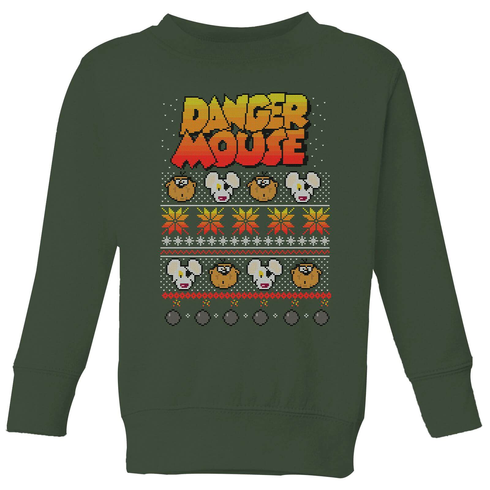 Danger Mouse Pattern Knit Kids' Sweatshirt - Forest Green - 9-10 ans - Forest Green