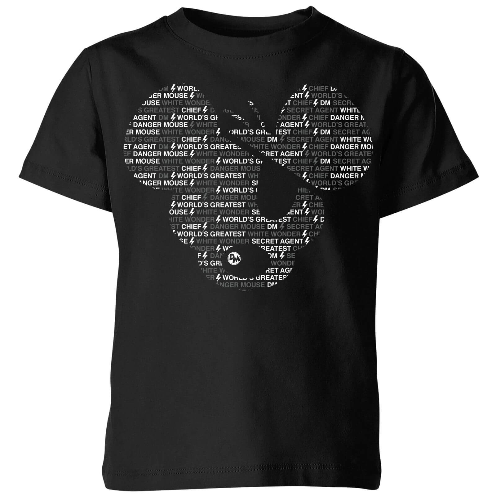 Danger Mouse Word Face Kids' T-Shirt - Black - 5-6 ans - Noir