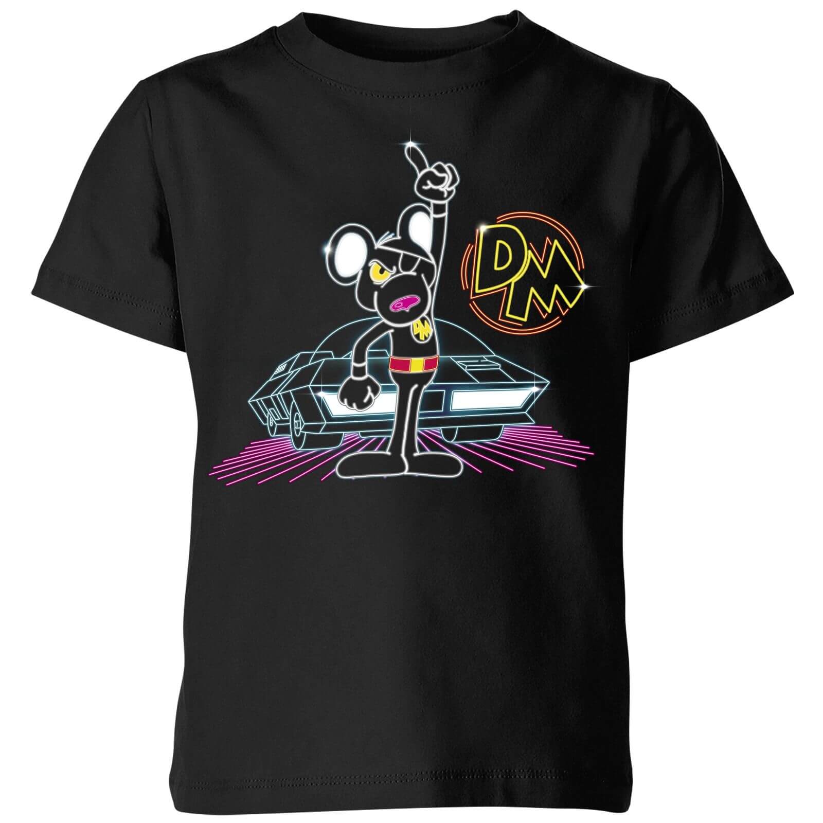 Danger Mouse 80's Neon Kids' T-Shirt - Black - 5-6 ans - Noir
