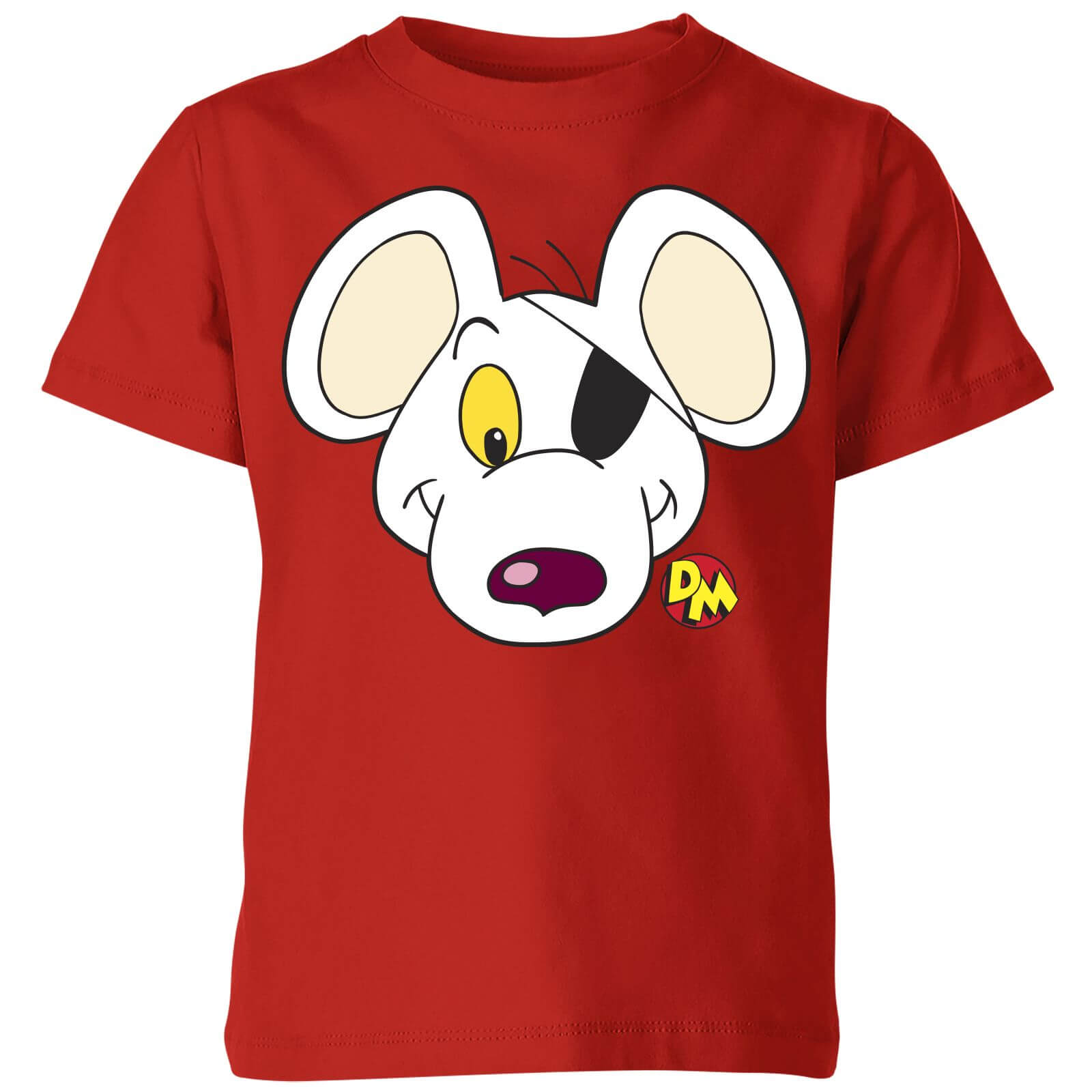 Danger Mouse Face & Logo Kids' T-Shirt - Red - 5-6 ans - Rouge