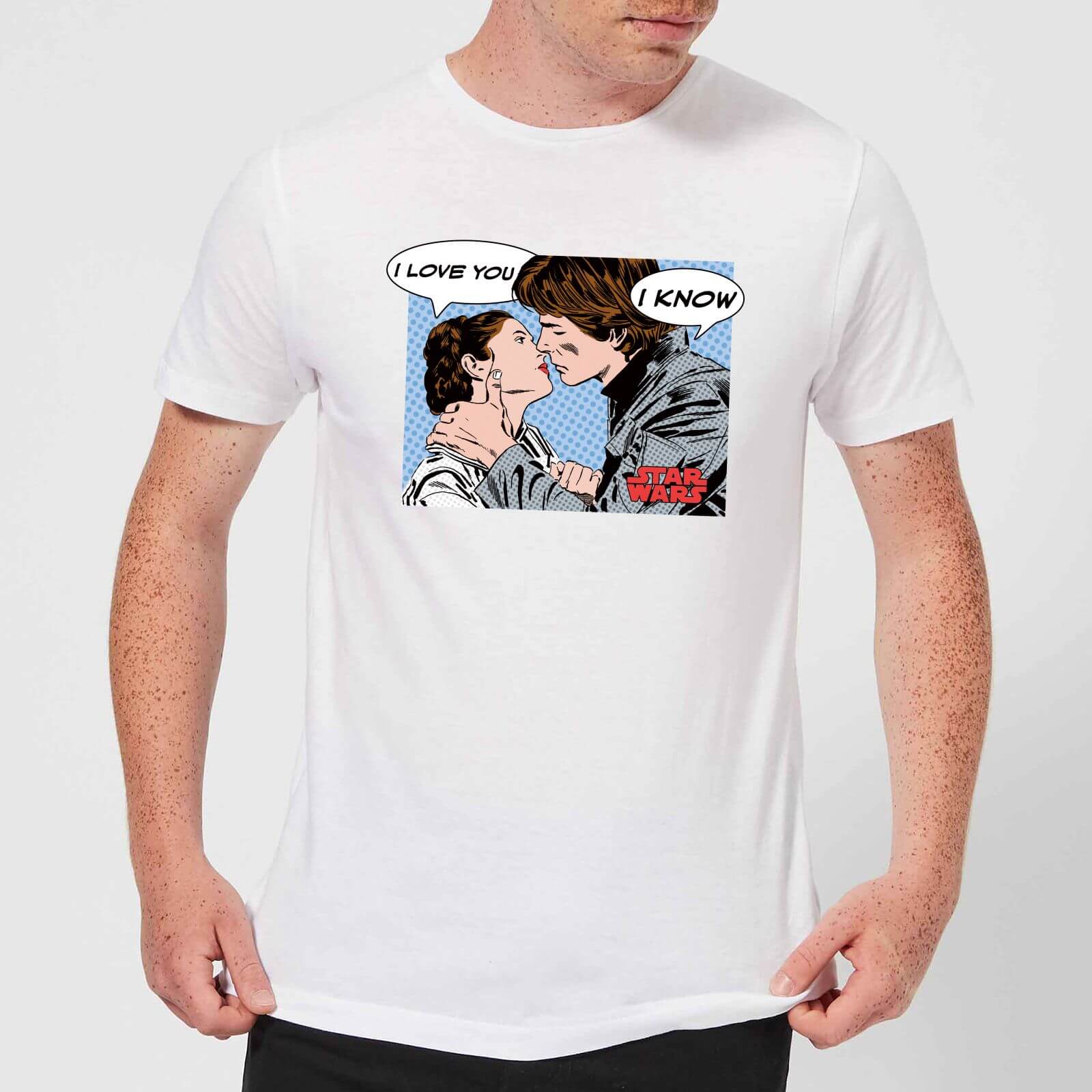 Star Wars Leia Han Solo Love Men's T-Shirt - White - XL - White