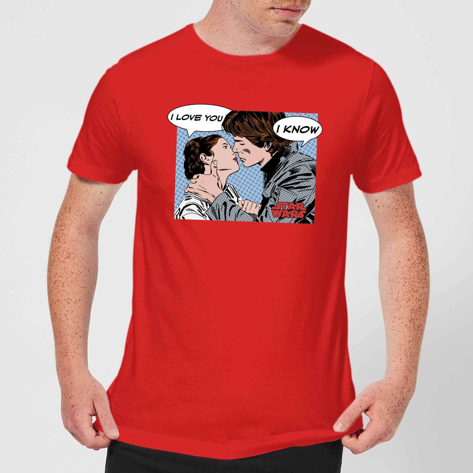 Star Wars Leia Han Solo Love Men's T-Shirt - Red - S - Red
