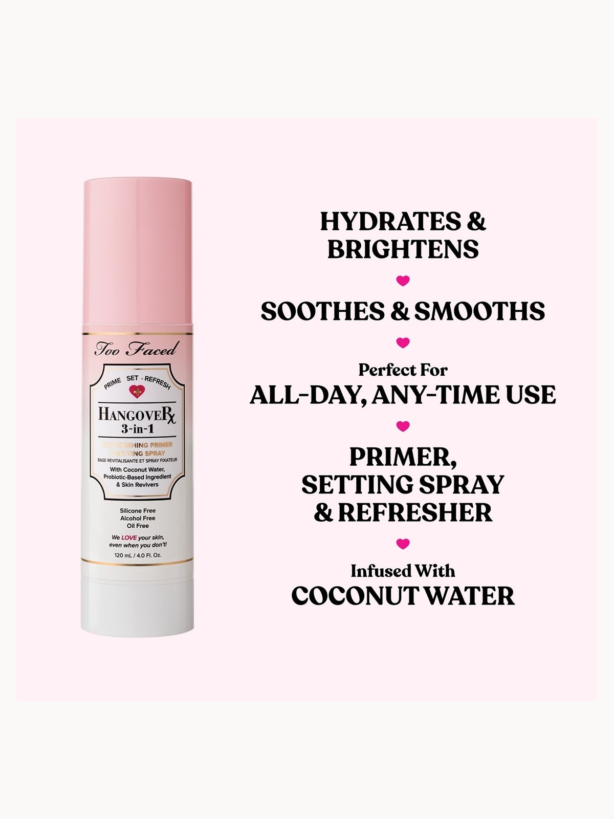 Too Faced Hangover 3-in-1 Primer & Setting Spray 120ml 3