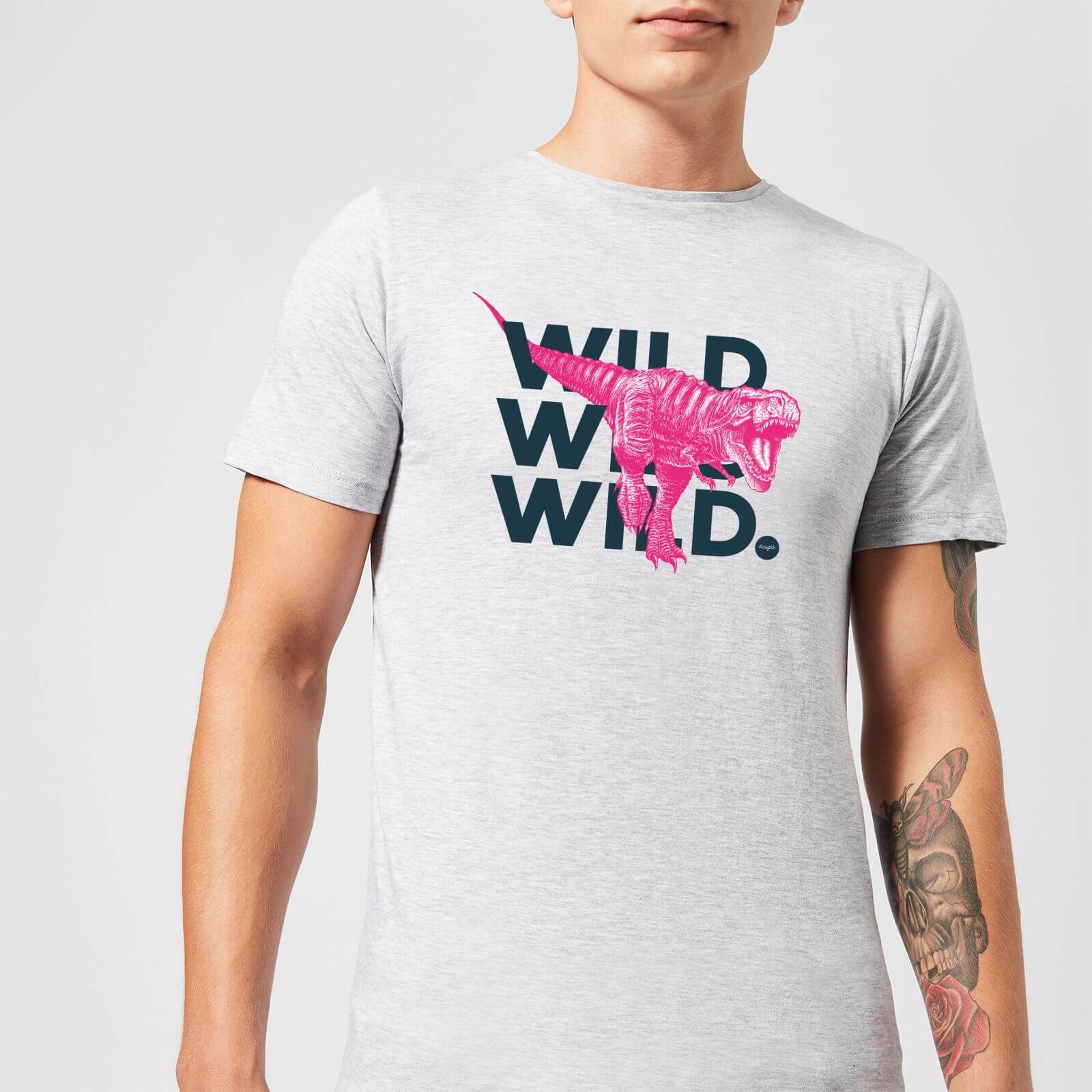 Wild Dinosaur Men's T-Shirt - Grey - XS - Grey