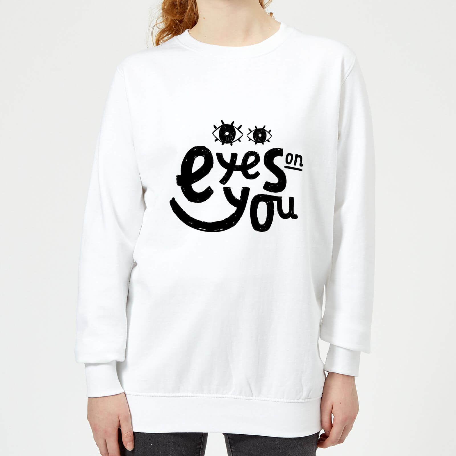 Eyes On You Women's Sweatshirt - White - L - White