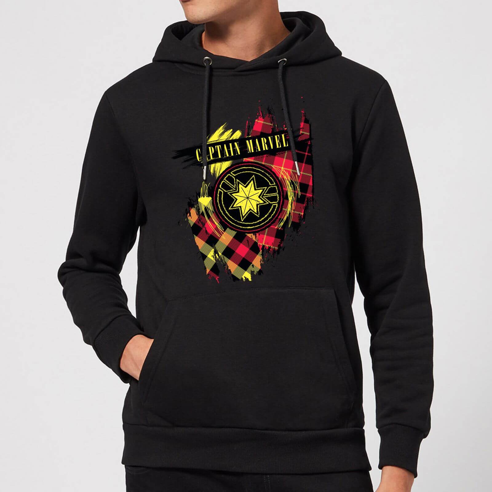 

Felpa con cappuccio Captain Marvel Tartan Patch - Nero - XL - Nero