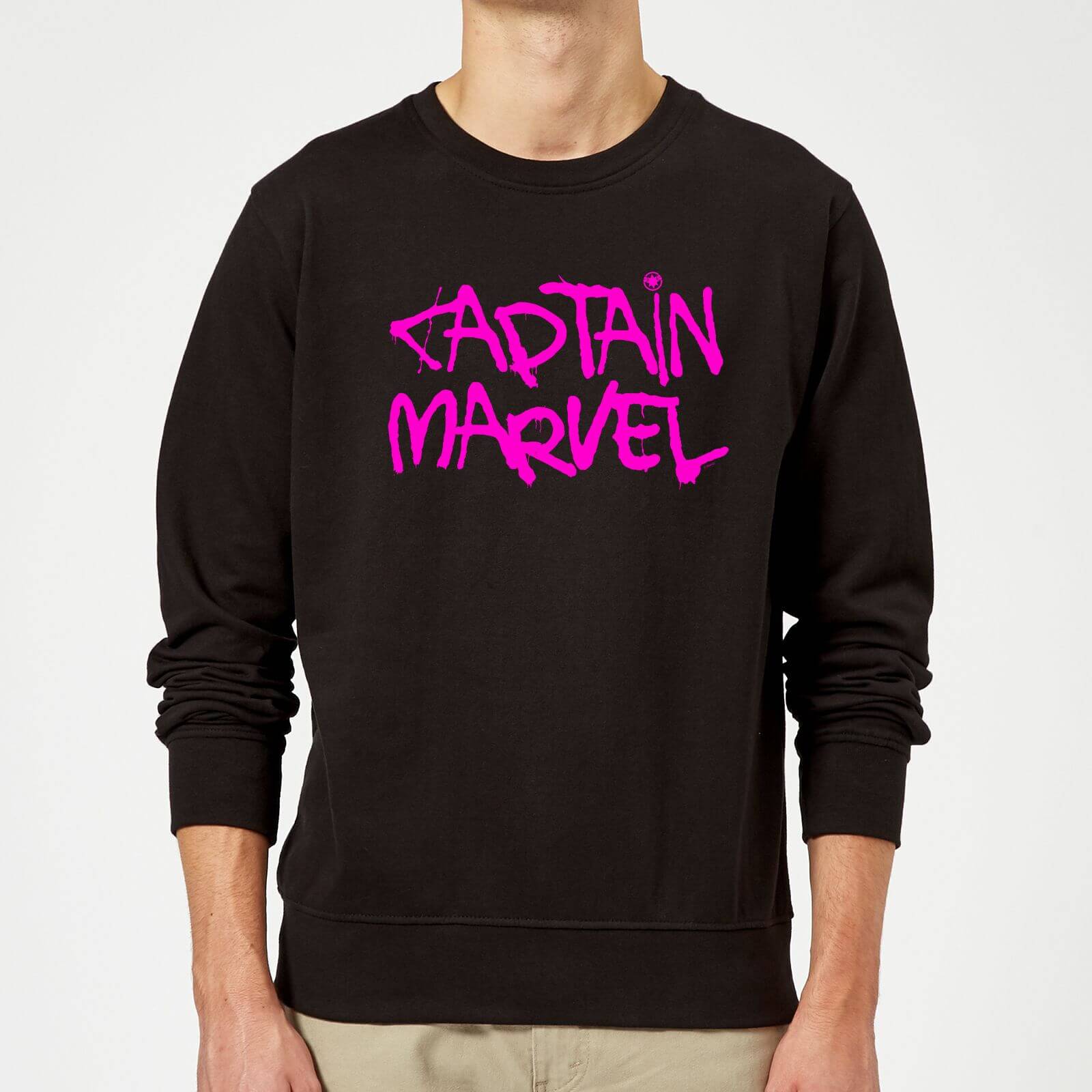 Felpa Captain Marvel Spray Text - Nero - XXL - Nero