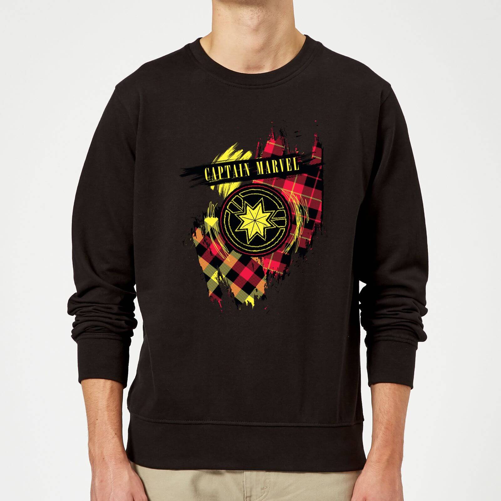 

Felpa Captain Marvel Tartan Patch - Nero - S