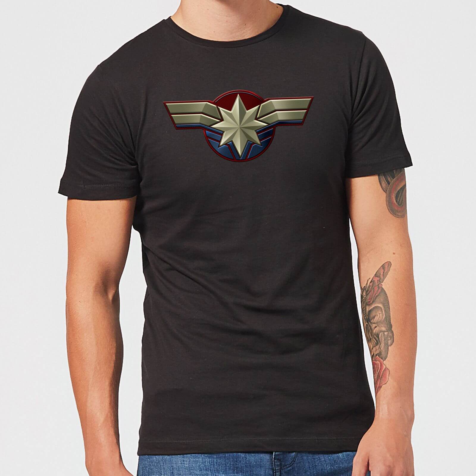 Captain Marvel Chest Emblem T-Shirt Uomo - Nero - XXL