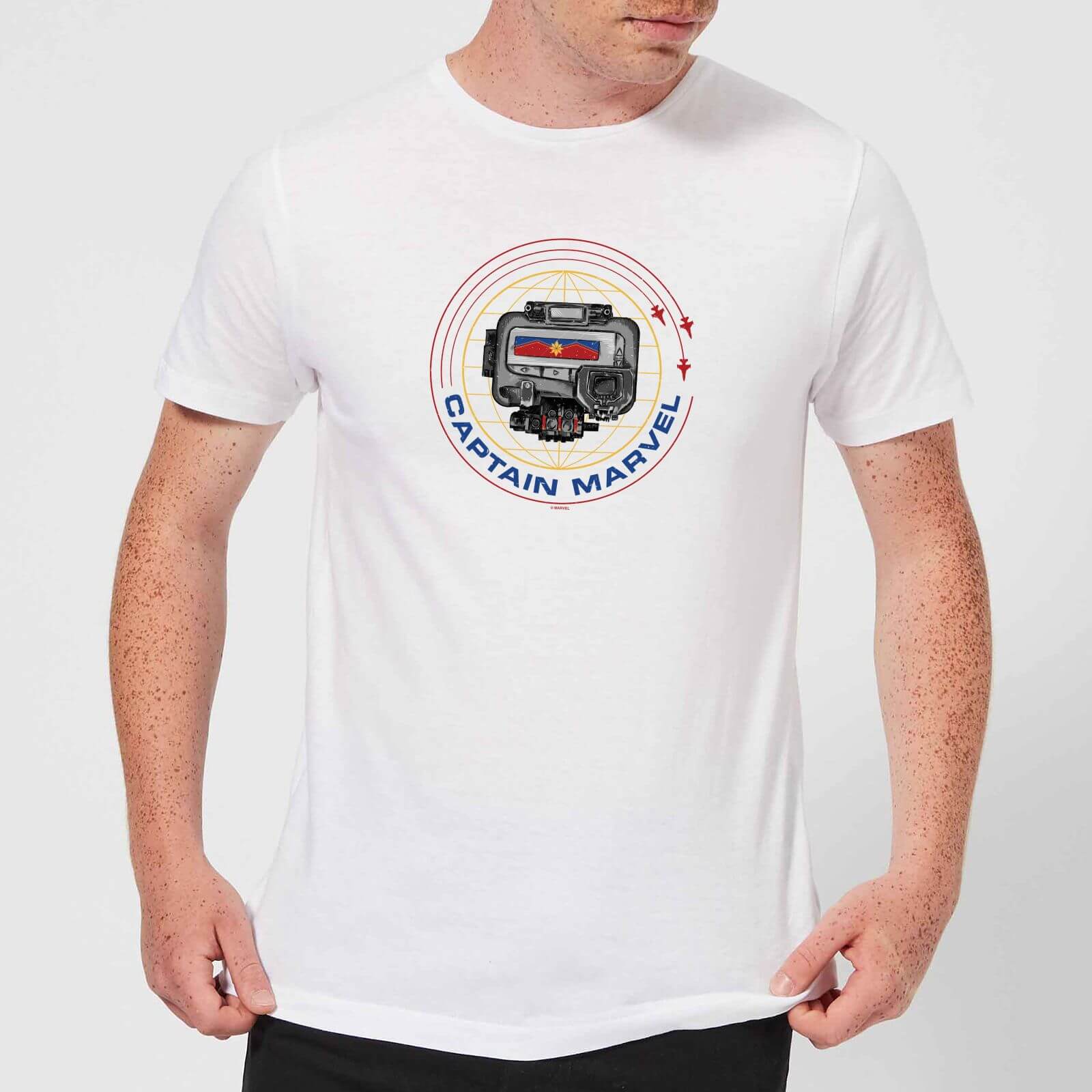 T-Shirt Captain Marvel Pager - Bianco - Uomo - XL - Bianco