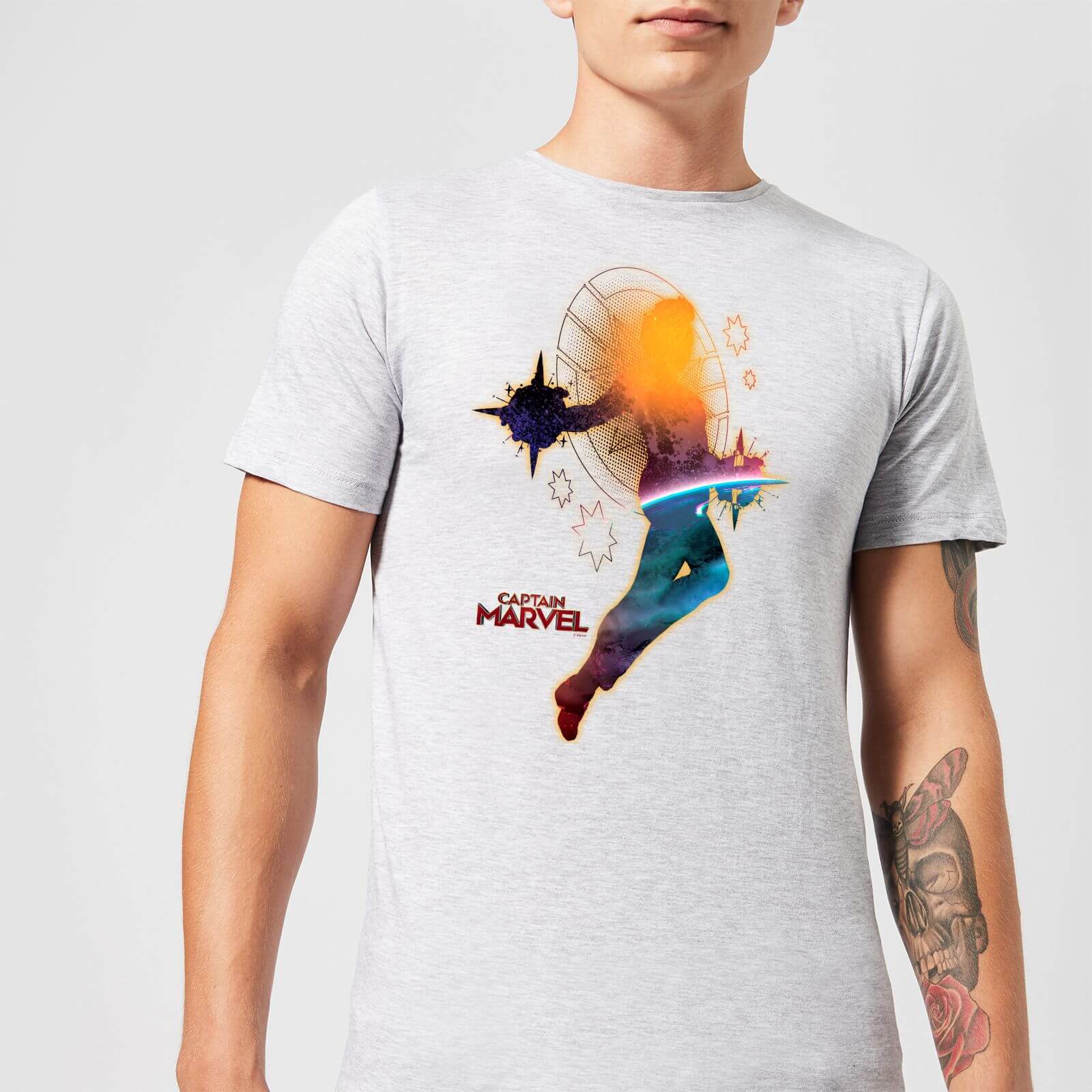 Captain Marvel Nebula Flight Men's T-Shirt - Grey - XXL - Gris