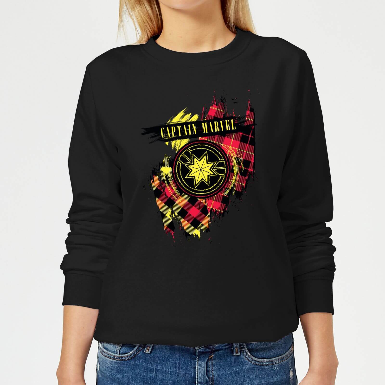 

Felpa Captain Marvel Tartan Patch - Nero - Donna - L - Nero