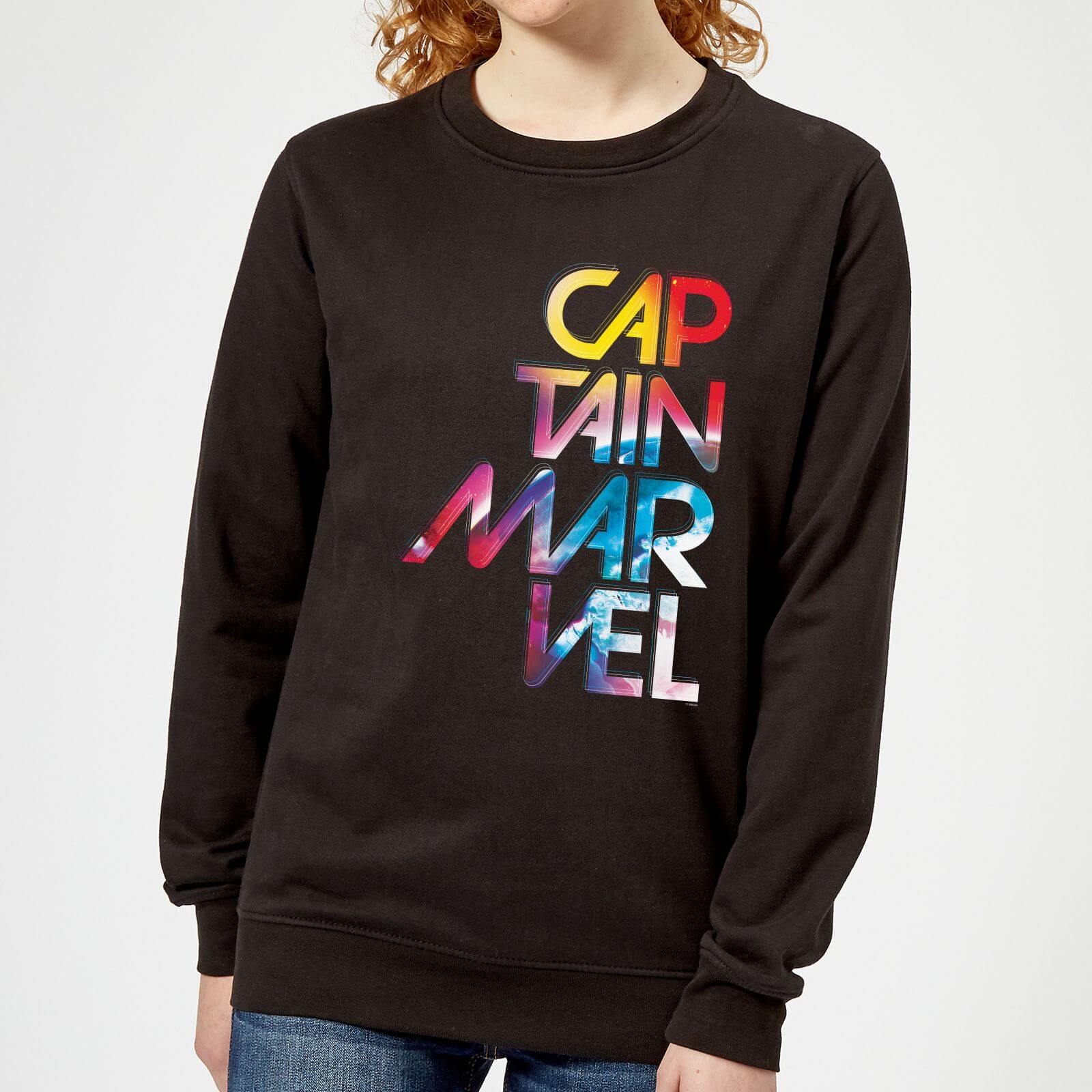 Felpa Captain Marvel Galactic Text - Nero - Donna - XL - Nero