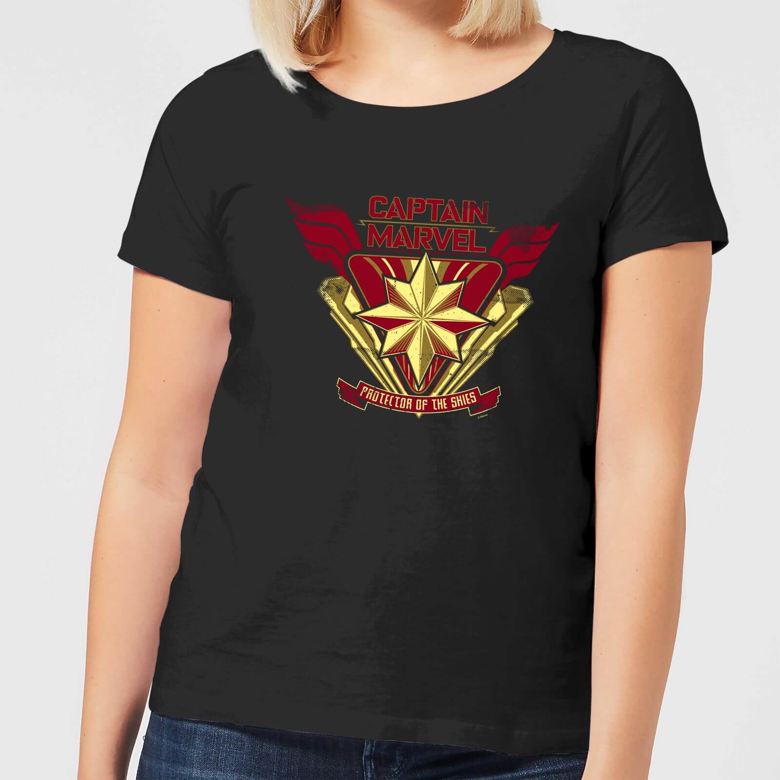 Captain Marvel Protector Of The Skies Damen T-Shirt - Schwarz - XL