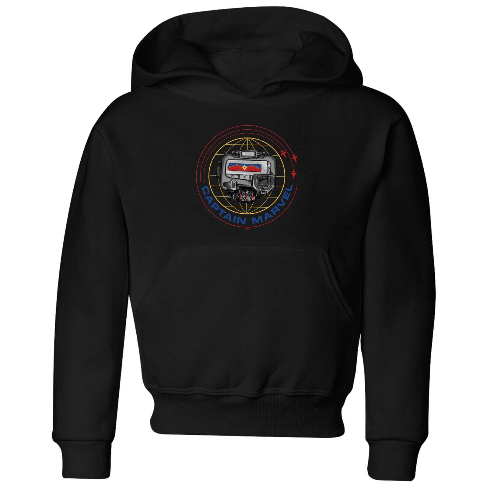 Captain Marvel Pager Kids' Hoodie - Black - 7-8 Years - Black