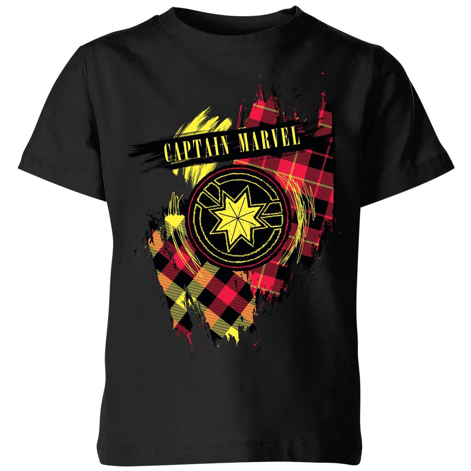 

T-Shirt Captain Marvel Tartan Patch - Nero - Bambini - 5-6 Anni - Nero